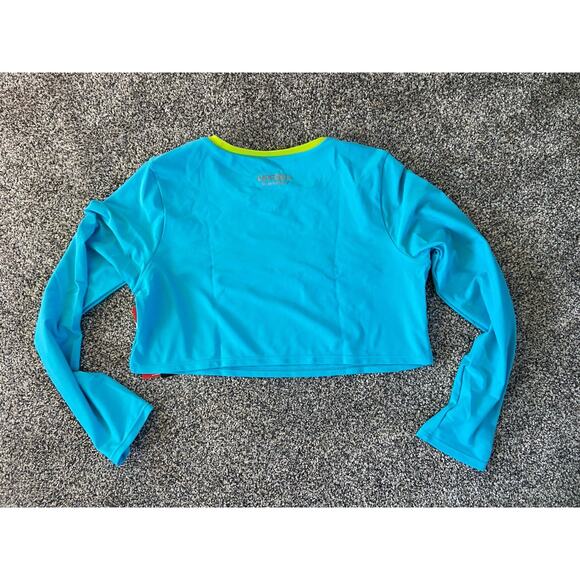 NWT Girls XL Speedo Long Sleeve Cropped Rash Guard Top UPF50+ Block the Burn - Picture 3 of 3